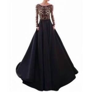 Tarik Ediz | Dresses | New Tarik Ediz Long Sleeve Mesh Gown In Black |  Poshmark